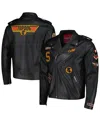 Freeze Max Men's  Snoopy Black Peanuts Graphic Biker Full-zip Jacket In Black