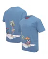 FREEZE MAX MEN'S FREEZE MAX SNOOPY BLUE PEANUTS CHILLING IN THE SUN LOOSE T-SHIRT