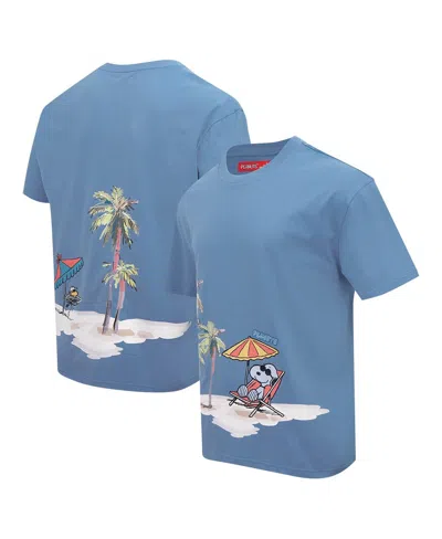 Freeze Max Men's  Snoopy Blue Peanuts Chilling In The Sun Loose T-shirt
