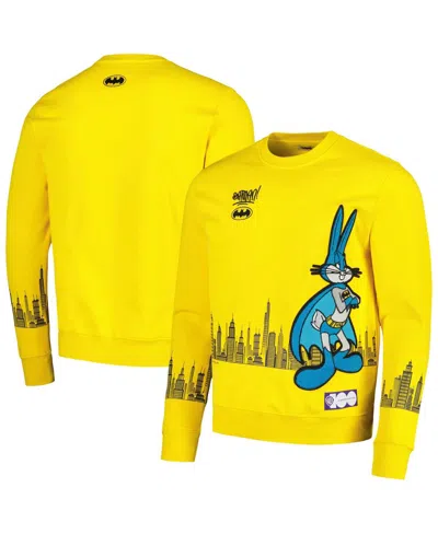 Freeze Max Men's  Yellow Looney Tunes Bugs Bunny Batman Pullover Sweatshirt