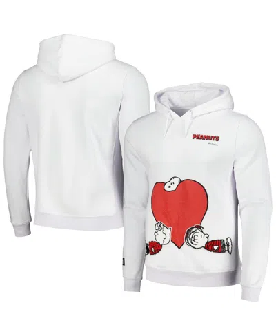 Freeze Max Men's White Peanuts Snoopy Loves Flowers Pullover Hoodie