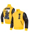Freeze Max Men's Yellow Batman Comics I Am The Night Full-zip Varsity Jacket In Yellow
