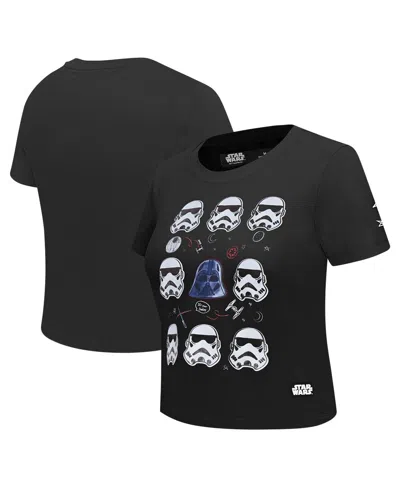 Freeze Max Women's Black Star Wars Babydoll Cropped T-shirt