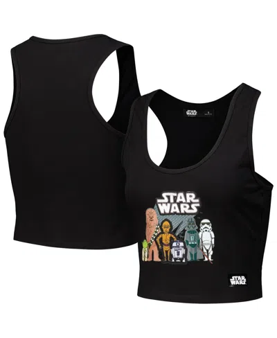 Freeze Max Women's Black Star Wars Chewbacca Tri-blend Cropped Racerback Tank Top