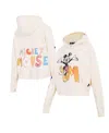 Freeze Max Women's Cream Mickey Mouse Hellow Mellow Cropped Pullover Hoodie In Cream