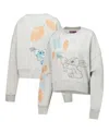Freeze Max Women's Heather Gray Lilo And Stitch Hold On Tight Loose Fit Cropped Pullover Sweatshirt