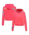 Freeze Max Women's Pink Mickey Friends Minnie And Daisy Cropped Pullover Hoodie In Purple