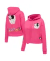 Freeze Max Women's Purple Mickey Friends Oversized Cropped Pullover Hoodie In Pink