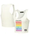 Freeze Max Women's R2-d2 Cream Star Wars Rainbow Tri-blend Tank Top In Cream