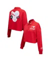 Freeze Max Women's Red Coca-cola Ice Cold Long Sleeve Cropped Polo Shirt In Red