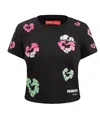 Freeze Max Women's Snoopy Black Peanuts Sweet Heart Baby Doll Cropped T-shirt In Black