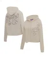 Freeze Max Women's Tan Lilo And Stitch Nose Kiss Cropped Pullover Hoodie In Tan