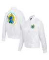 Freeze Max Women's White Lilo And Stitch Scrump Stitch Full-snap Satin Jacket