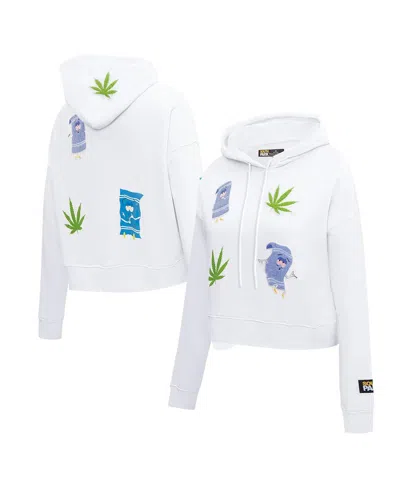 Freeze Max Women's South Park Towlie Don't Forget To Bring A Towel Cropped Pullover Hoodie In White