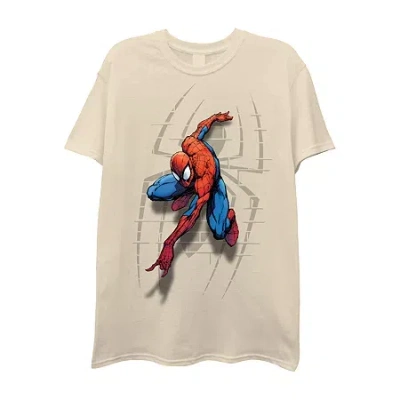 Freeze Mens Crew Neck Short Sleeve Spiderman Graphic T-shirt In Neutral