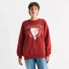 Freeze Womens Juniors Crew Neck Long Sleeve Breathable Tom And Jerry Sweatshirt In Red