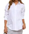 Freezia Lauren Poplin Button Down Collar Shirt In White In White