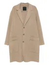Frei-mut Single-breasted Coat In Brown