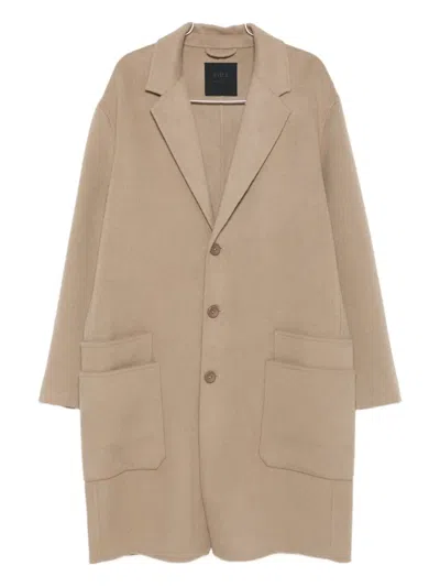 Frei-mut Single-breasted Coat In Brown