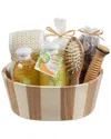 Freida & Joe Fresh Cucumber Melon Two-tone Wood Spa Basket