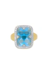 Freida Rothman Coastal Hue Cocktail Ring In Gold And Silver
