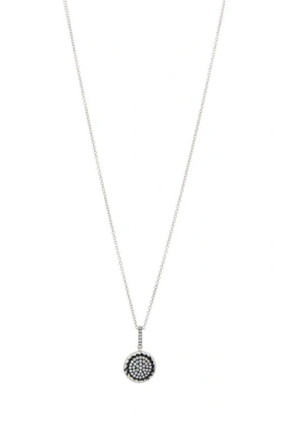 Freida Rothman Industrial Finish Pavé Pendant Necklace In Silver/black