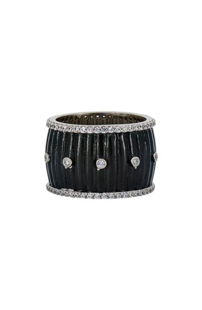 Freida Rothman Industrial Finish Ribbed Metro Cigar Band Ring