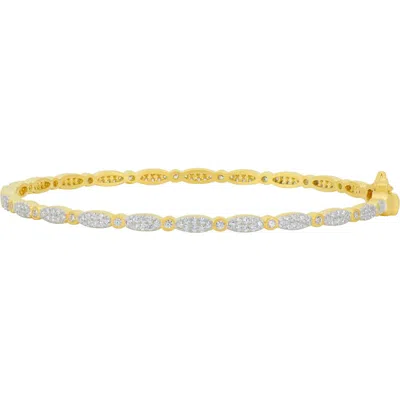 Freida Rothman Marquise Pavé Hinge Bangle In Gold And Silver