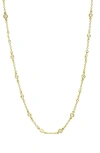 Freida Rothman Mini Bezel Station Necklace In Gold