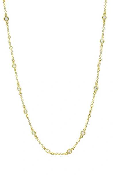 Freida Rothman Mini Bezel Station Necklace In Gold