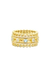 Freida Rothman Ocean Azure Cubic Zirconia Ring In Gold