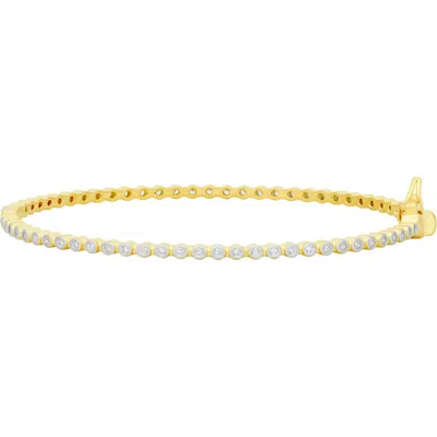 Freida Rothman Signature Bezel Bangle In Gold And Silver
