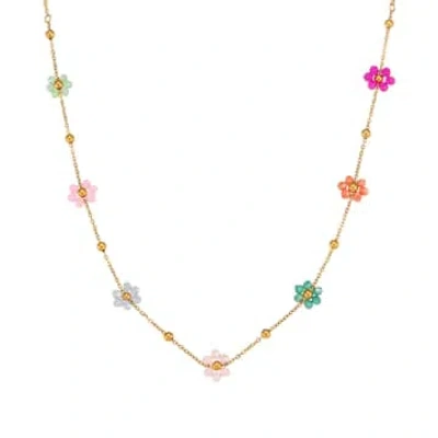 Freilka Spring Flowers Necklace In Gold
