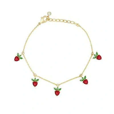 Freilka Strawberry Zirconia Bracelet In Gold