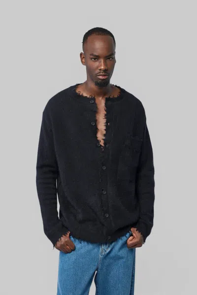 Frei-mut Cardigan Round Neck In Fox In Black