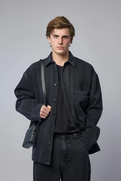 Frei-mut Jeans Jacket In Blue Selvage Denim In Black