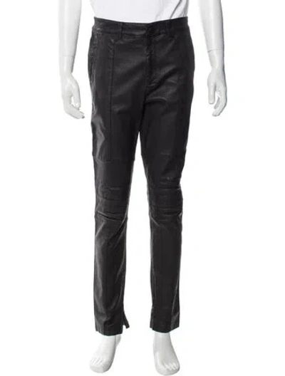 Pre-owned Frei-mut Leather Moto Pants In Gray
