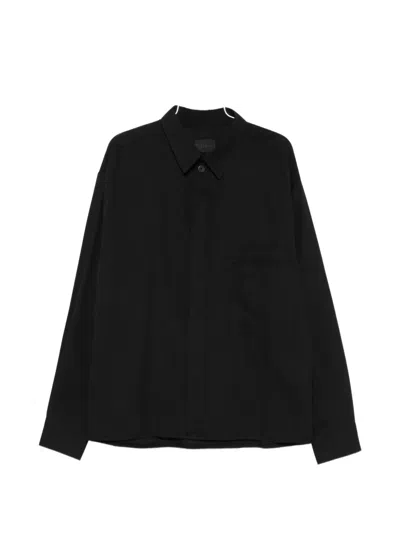 Frei-mut Saltby Textured Long-sleeve Shirt In Black