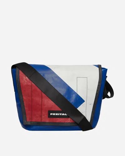 Freitag F14 Dexter Slim Messenger Bag Blue / Red / White In 