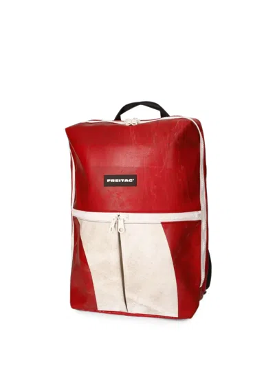 Freitag F49 Fringe Backpack In Red