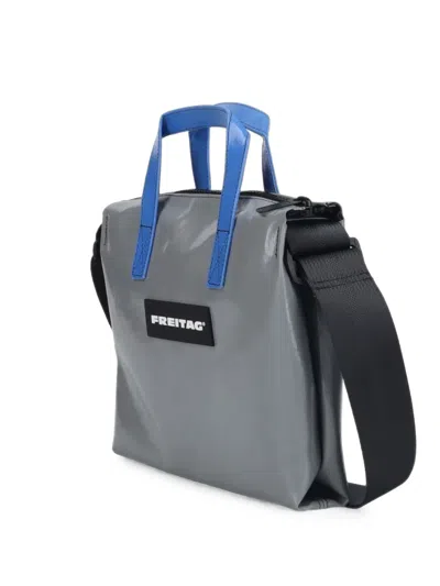 Freitag Logo-patch Crossbody Bag In Gray