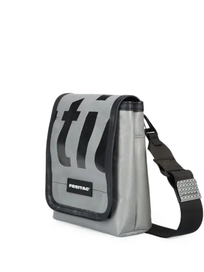Freitag Small Logo-patch Crossbody Bag In Gray
