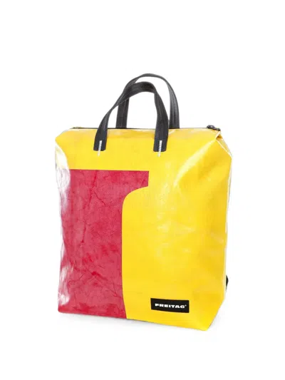 Freitag Small Pete Logo-patch Backpack In Yellow