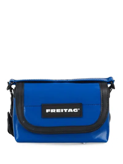 Freitag Xs Heinz Logo-patch Crossbody Bag In Blue