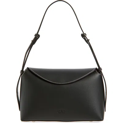 Freja New York Hudson Faux Leather Shoulder Bag In Black