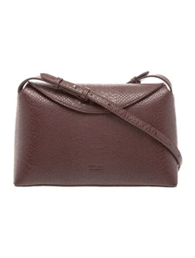 Pre-owned Freja New York Leather Shoulder Bag In Burgundy