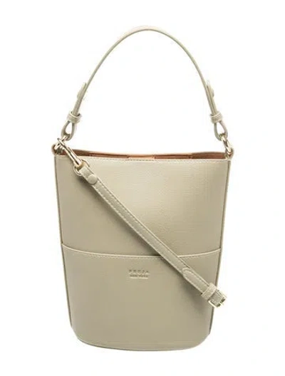 Pre-owned Freja Nyc Leather Bucket Bag In Neutrals