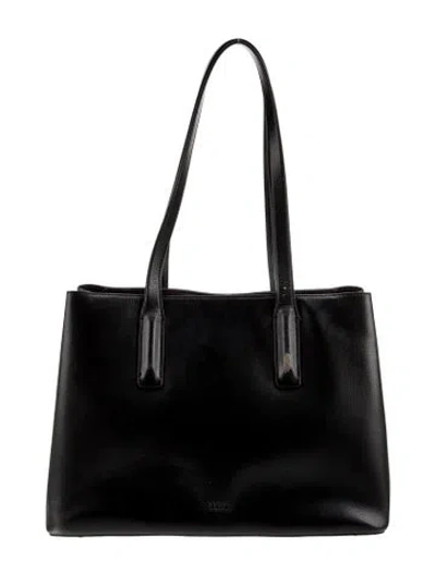 Pre-owned Freja Nyc Leather Shoulder Bag In Black