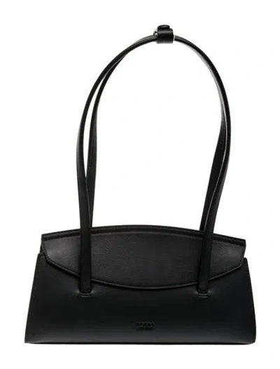 Pre-owned Freja Nyc Leather Shoulder Bag In Black