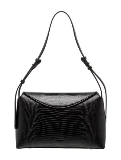 Pre-owned Freja Nyc Leather Shoulder Bag In Black